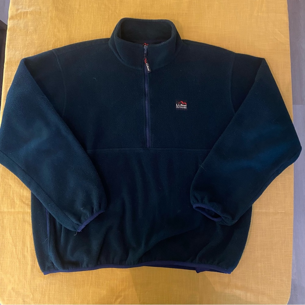Vintage LL Bean Green Fleece Pullover